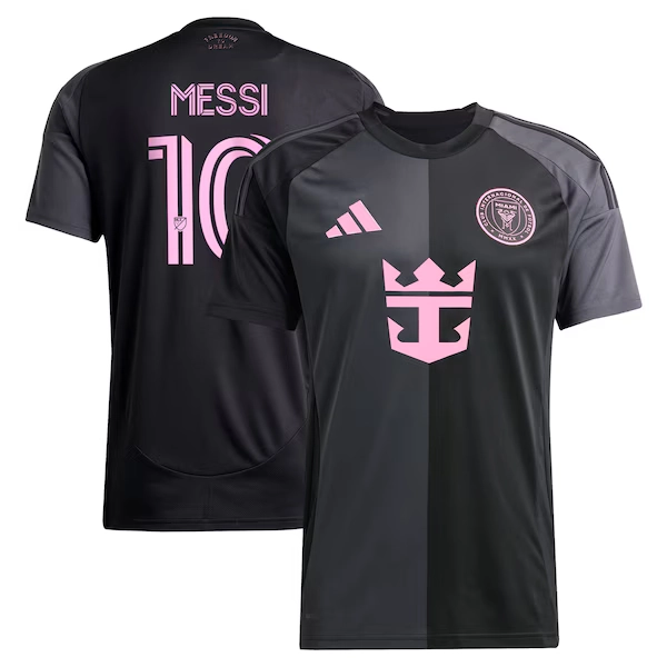 Men's Inter Miami CF Lionel Messi adidas Black 2025 The Fortitude Kit Replica Player Jersey