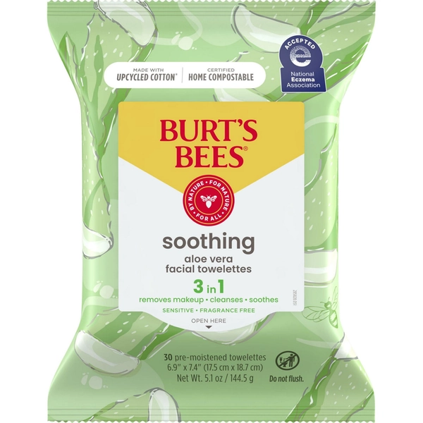 Burt's Bees Facial Cleansing Towelettes, Sensitive, Cucumber & Sage