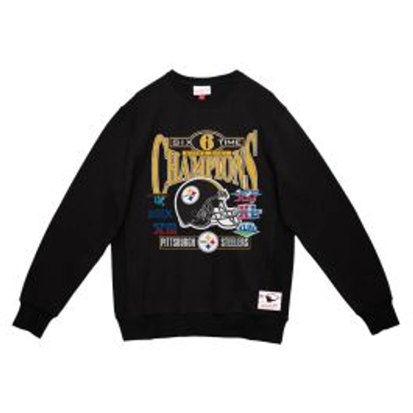 Pittsburgh Steelers Men's Mitchell & Ness 6X Super Bowl Champs Fleece Crew