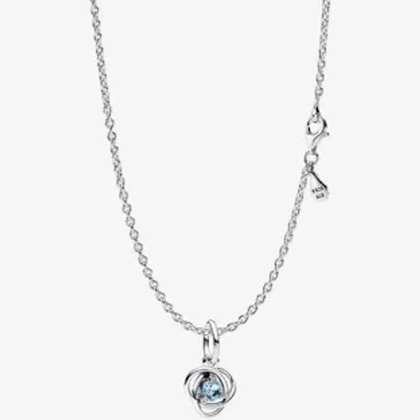 Pandora March Braided Birthstone Dangle Necklace Set / Multicolor