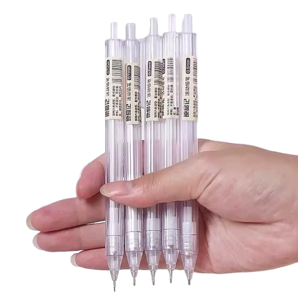 5 Pcs/Set Mechanical Pencil White Simple Automatic Pen 0.5/0.7mm for Students School Supplies Office Accessories Stationery - AliExpress 21