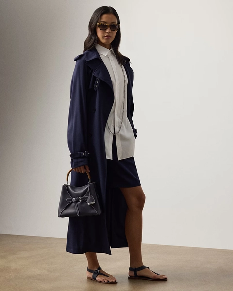 Alecia Wool-Blend Gabardine Trench Coat