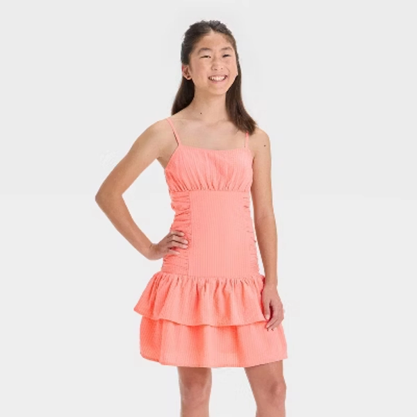 Girls' Drop Waist Sleeveless Dress - art class™ Pink S