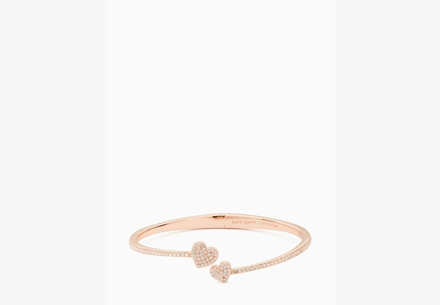 Kate Spade Yours Truly Pave Open Hinge Cuff, Clear/Rose Gold