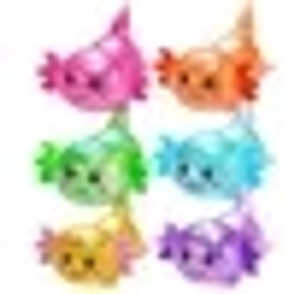 YDYB 1Pc Axolotl Squishy Fidget Toys Adults, 3.1x4 inch Colorful Glitter Silica Gel Easter Fidget Toys, Cute Expression Mini Stress Toys Adults, Easter Basket Stuffers for Teens