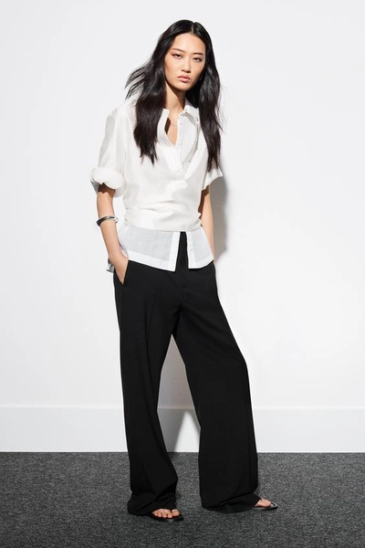 PANTALON WIDE LEG TAILLE HAUTE ZW COLLECTION - Noir - XS