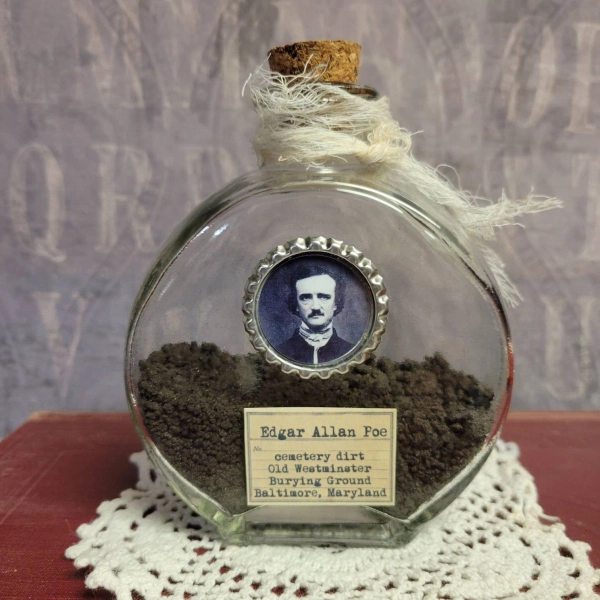 Cemetery Dirt - Edgar Allan Poe art bottle