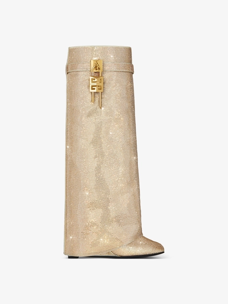 Givenchy SHARK LOCK BOOTS IN SATIN WITH STRASS | REVERSIBLE