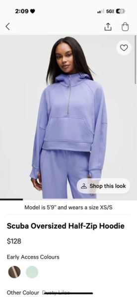 Scuba Oversized Half-Zip Hoodie - Heathered Core Ultra Light Grey - XL/XXL