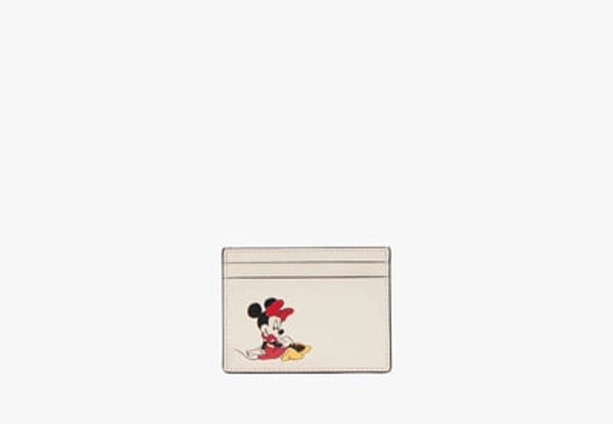 Kate Spade Disney X Kate Spade New York Minnie Small Slim Card Holder, Parchment