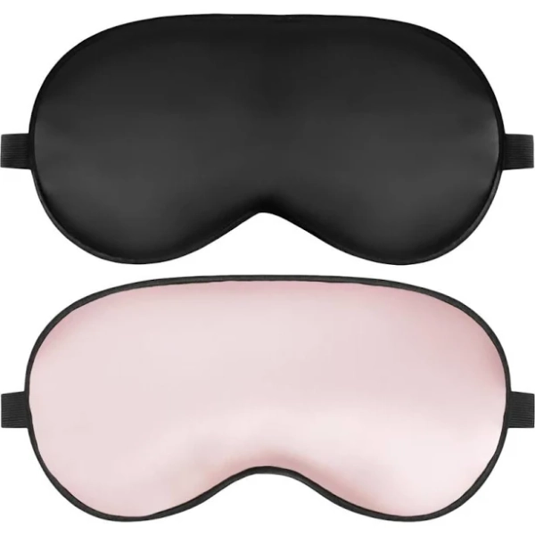 SilkSilky 2 Pcs Silk Elastic Band Sleep Eye Mask Set