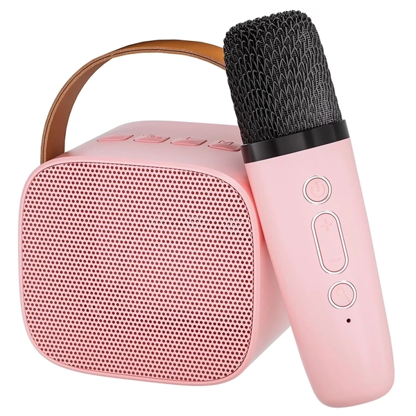 PayUSD Kids Karaoke Machine, Portable Bluetooth Speaker with Wireless Microphone for Kids Toys For 3-16 Years Old Girls For Kid Best Fun Birthday Gifts For 5 6 7 8 9 10 11 Years Teens Girl Boys Pink