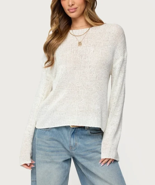Edikted Women's Drop Shoulder Light Knit Sweater