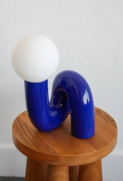 Dupe Spiral Table Lamp in Blue at Urban Outfitters