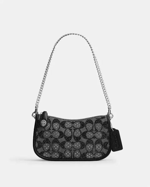 Swinger Bag 20 With Chain In Crystal Signature Jacquard