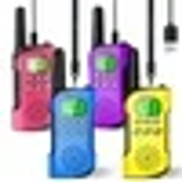 AWANFI Walkie Talkies Long Range 4 Pack, Walkie Talkie Rechargeable for Kids Family 22 Channels 2 Way Radios for Outside, Camping, Hiking, Gifts for Boys Girls