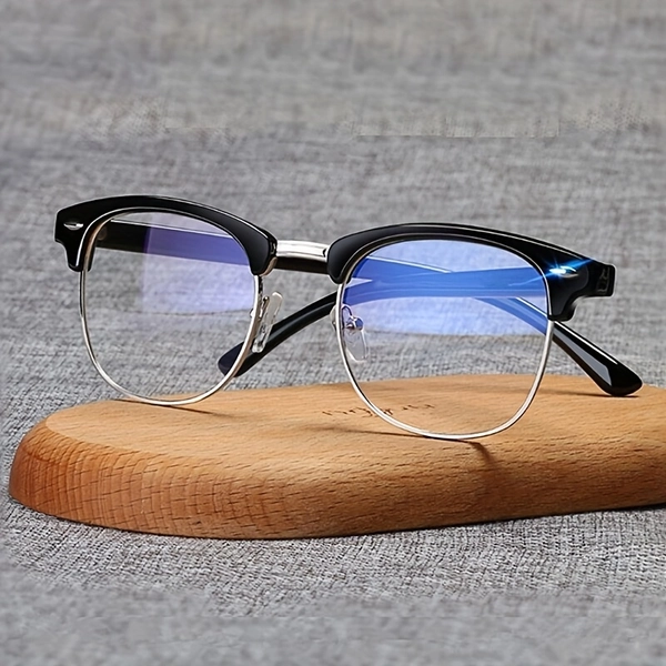 Anti-Blue Light Glasses - Black Metal Frame with Anti-Eye Strain Lens, Modern Y2K Computer Glasses for Men & Women, Lightweight Metal Frame Eyewear with, Compatible with Smartphones, Tablets, Laptops - Office, Gaming, Everyday Use, Techfriendly Eyewear, Sleek Eyewear Design, Durable Eyeglasses, Office Accessories, Stylish Frames, Sturdy Hinges, Digital Users