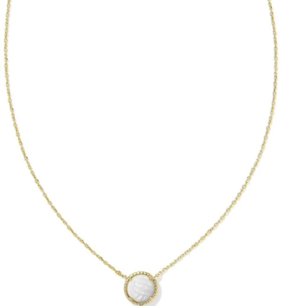 Kendra Scott Mother-of-Pearl Volleyball Pendant Necklace
