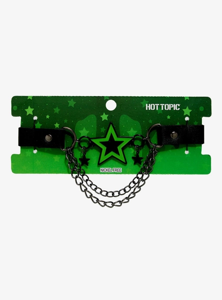 Green & Black Star Chain Drop Choker
