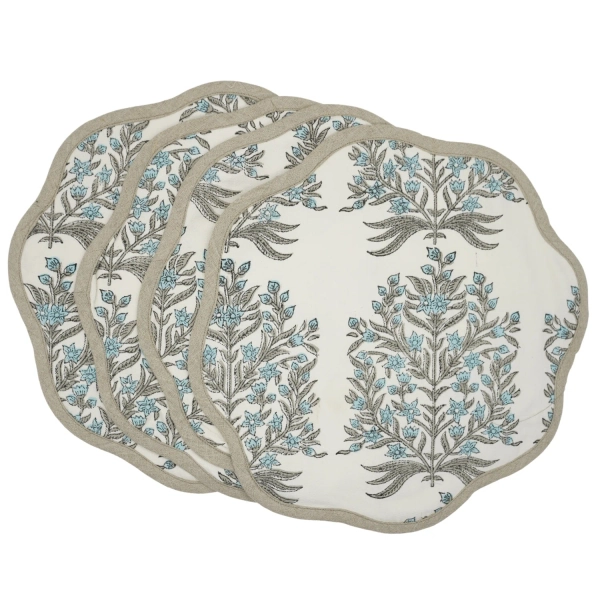 Fabdivine Fabdivine 15"Scallop Couture Placemats - Vrindavan | Wayfair