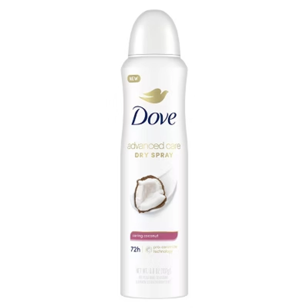 Dove Beauty Advanced Care Caring Coconut 72-Hour Women's Antiperspirant & Deodorant Dry Spray - 3.8oz