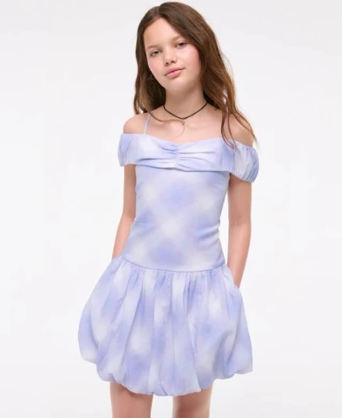 Abercrombie Kids Girls Drop-Waist Plaid Mini Dress