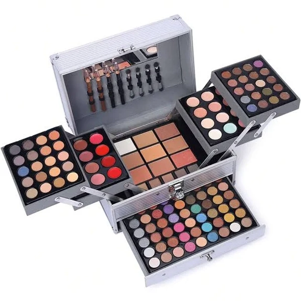 Makeup Gift Set For Women Girls, All In One Full Makeup Kit With Eyeshadow, Lip Gloss, Concealer, Blush, Contour, Highlighter Face Brushes Liquid