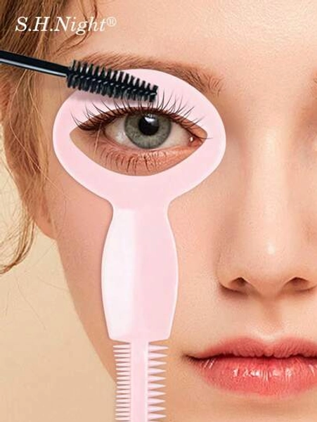 2pcs, Three-In-One Mascara Applicator, Mascara Protection Tool, Eyelash Auxiliary Device, 1pcsreusable Makeup Assistant, Auxiliary Device Suitable For Beginners To Perfectly Apply Eyelashes And Eyeliner, To Create Naturally Non-Caking Eyelashes, Mascara Shield Applicator For Eyelash Protection With Eyelash Separator Tool Eyelash Tweezers Girl.,Makeup,Cheap,Room Decor,Vanity,Travel,Bedroom,Makeup Accessories