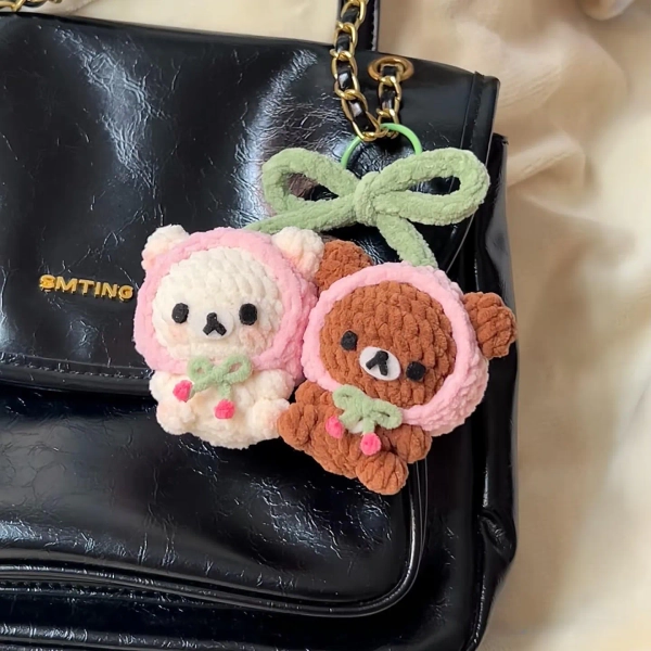 Crochet Bear Keychain Handmade