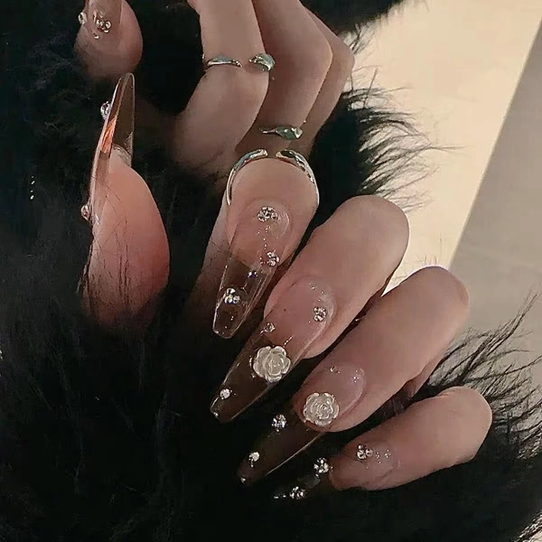 Beautiful Ombre Amber Rose Press On Nails | Pretty Nails | Ombre Nails | Gel Nails | Glue On The Nails | yyz1225