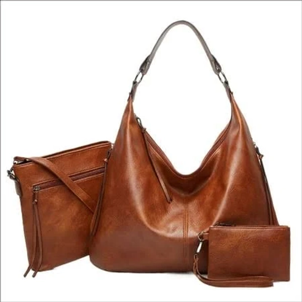 Jupa Place Vegan Leather Hobo Women's Tote, Shoulder Crossbody and Wristlet Handbag sets -Shoulder Work School Handbag Purse