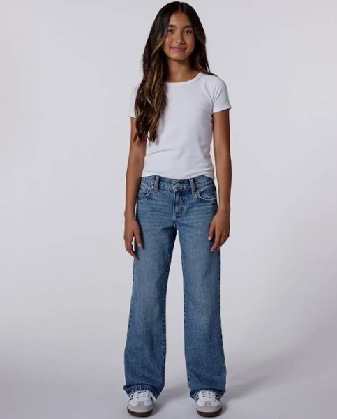 RSQ Girls Low Rise Wide Leg Jeans - Dark Wash - Size: 16