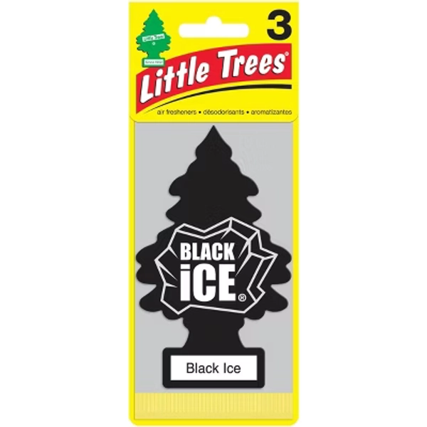 Little Trees Black Ice Air Freshener 3pk: Car Freshener, Scented Paper, Disposable, Best Men's Car Scent