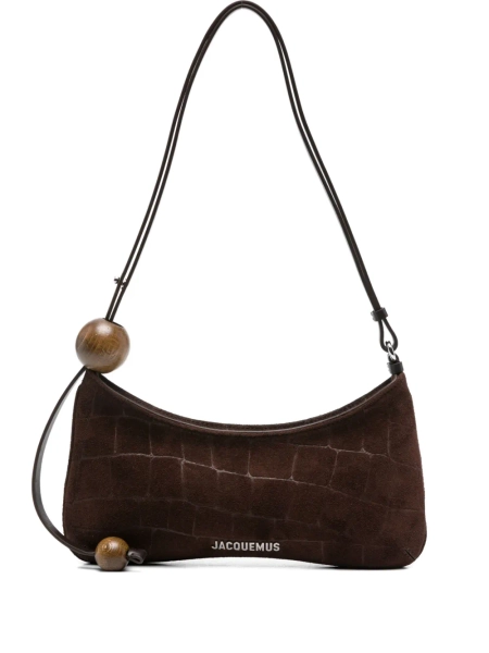 Jacquemus Le Bisou crocodile-effect wood-bead shoulder bag | One Size