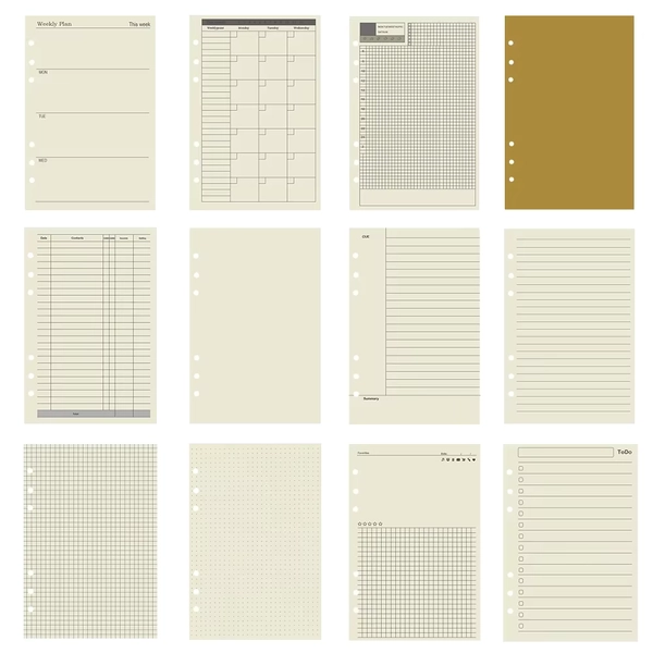 45 Pieces A5 A6 A7 6ring Loose Leaf Notebook Refill Binder Inner Page Budget Weekly Monthly To Do Line Dot Grid Paper Stationery - AliExpress 21