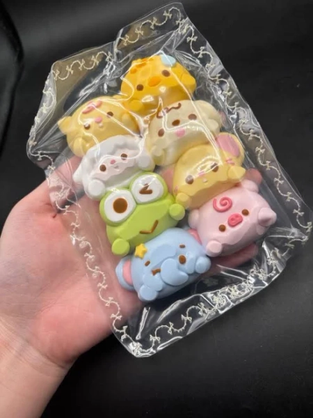 Pack of 8 Animal/Cartoon Taba Squishy Toy
