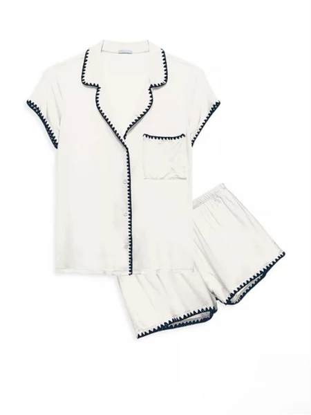 Eberjey Frida Whipstitch Short Pajama Set  | Bloomingdale's Women | Short pajama set, Clothes, Cute pajama sets