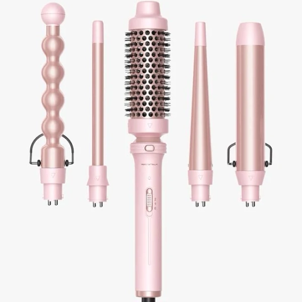 Wavytalk Multi Curl - 5-in-1 Curling Wand Set with Interchangeable Barrels - Pink