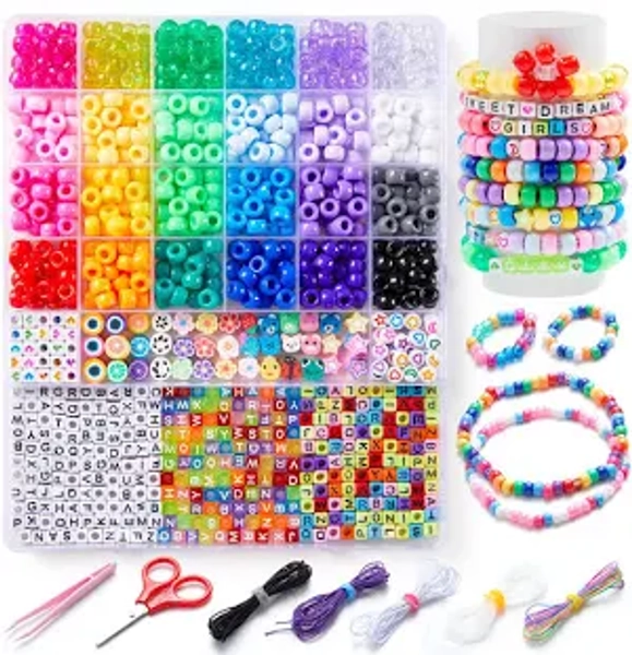 INSCRAFT Pony Beads Bracelet Making Kit