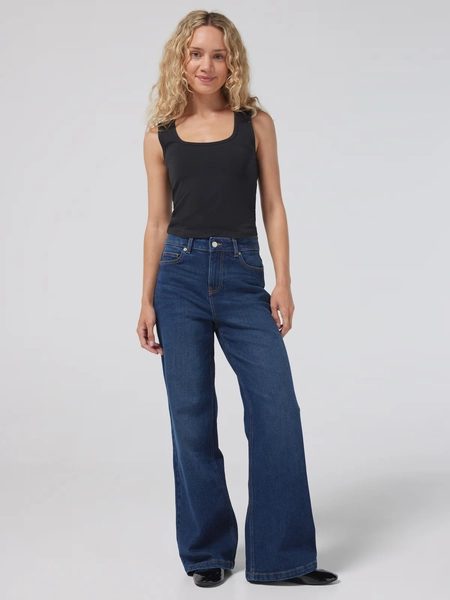 Mandi Stretch Wide Leg Jean  Dark Indigo - Jay Jays Online