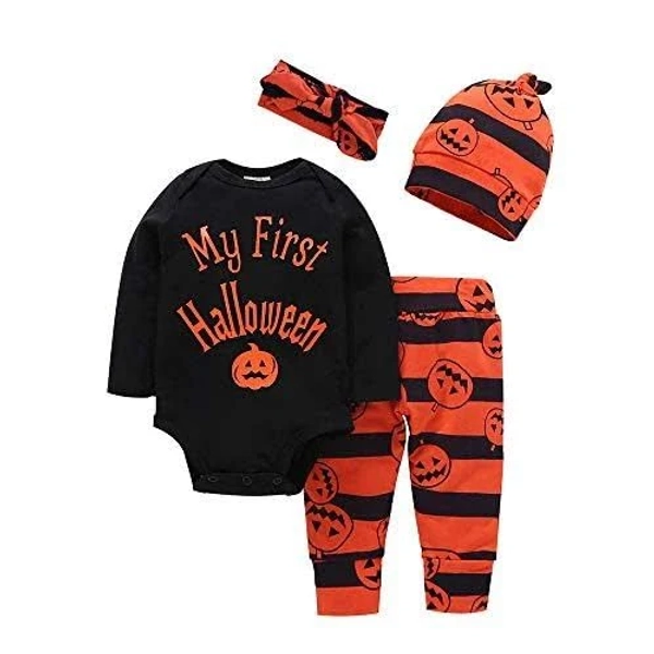 Baby Halloween Costume Pumpkin Outfit Set