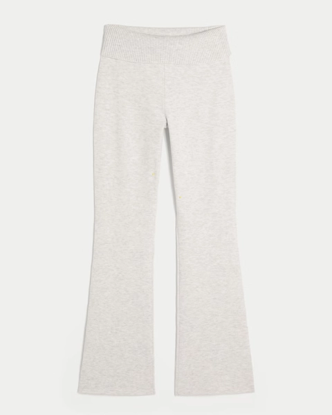 Gilly Hicks Sweater-Knit Foldover Waist Boot Pants