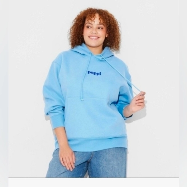Poppi Future of Soda Graphic Hoodie Sweatshirt - Blue