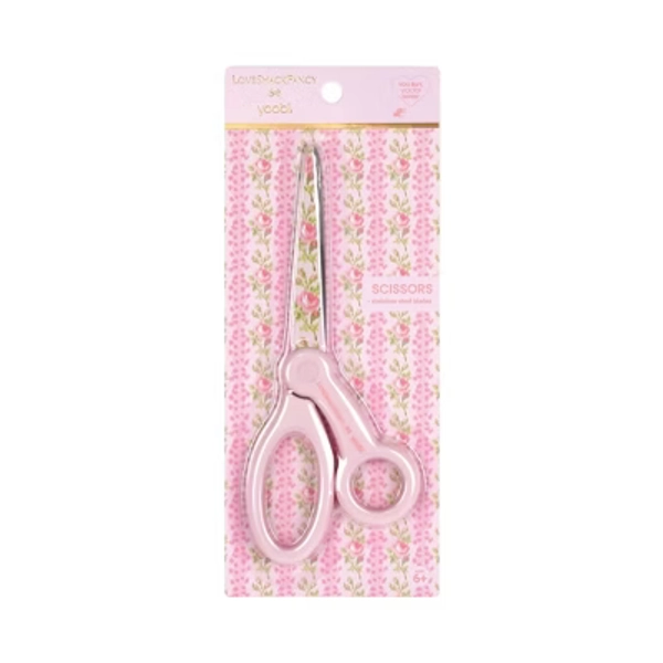 LoveShackFancy x Target - Yoobi Blooming Heirloom Adult Scissors Strawberry Macaroon