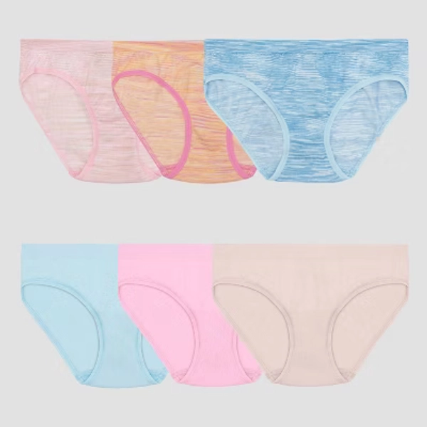 Fruit of the Loom Girls' 6pk Seamless Hipster Underwear - 6-8