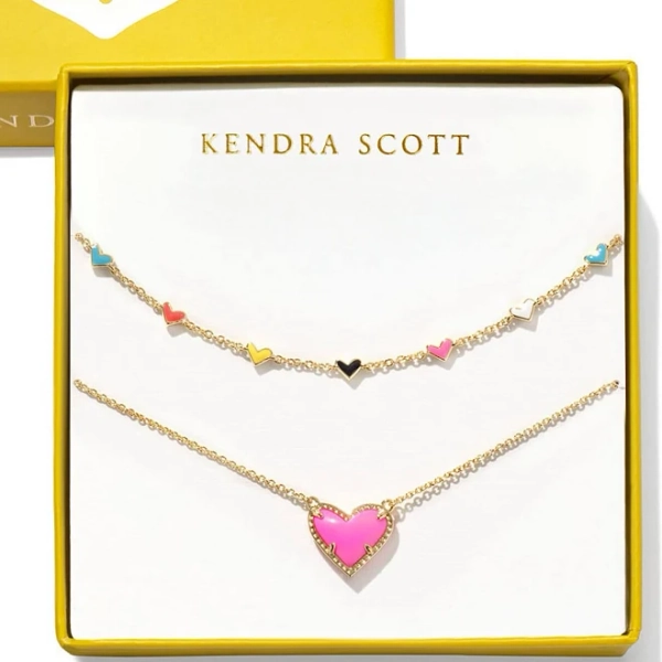 Kendra Scott Ari Haven Enamel Heart Necklace Gift Set