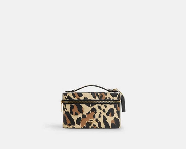 Coach Cosmetic Case with Leopard Print
