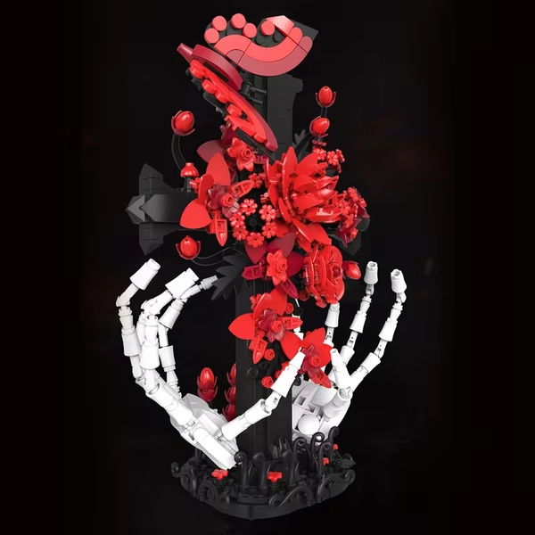 1005pcs rose cross building blocks set eternal flower 3d - Temu