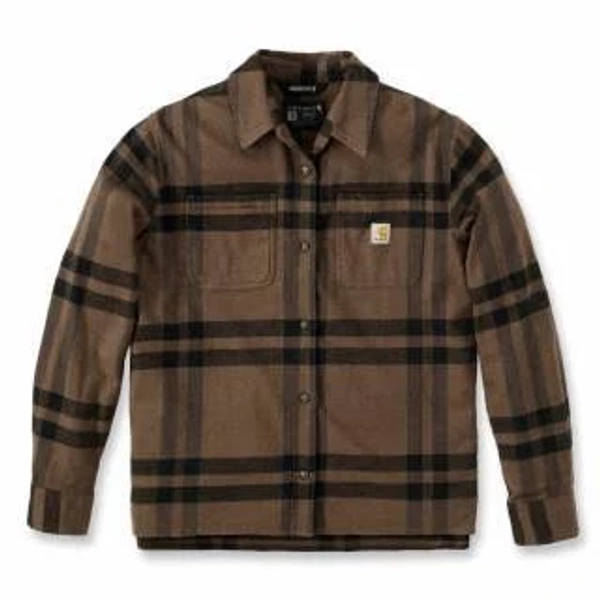 Carhartt Women Midweight Flannel L/S Plaid Shirt - carhartt brown heather - L