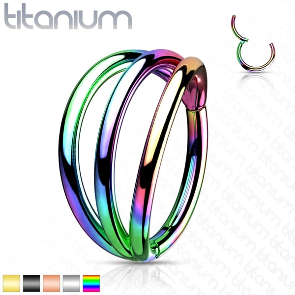 Titanium Hinged Segment Hoop with Three separated Lines